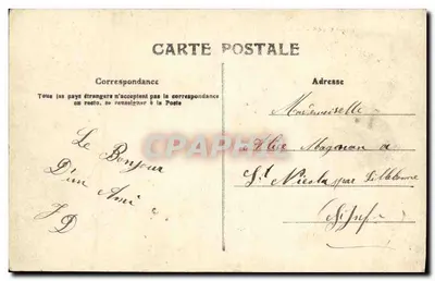 CAEN - A Rue St-Jean — vista da rua com a catedral no fundo — editor Tifont, n° 157 — Verso