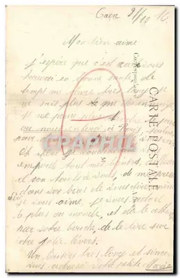 Caen — stare domy, Rue Saint-Pierre (budynki drewniane z XVI wieku) — M.C.F.L. Paris-Meudon nr 158 — Rewers