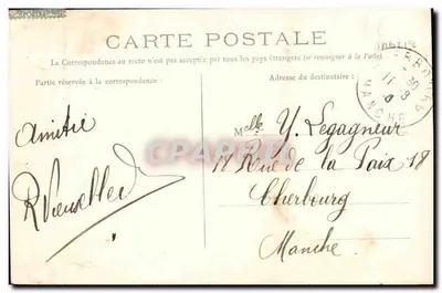 Caen — Antiguas Casas, Calle San Pedro — Editor Levillard, n°52 — Reverso