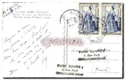 Caen — rue Saint-Pierre — Cigogne — Rewers