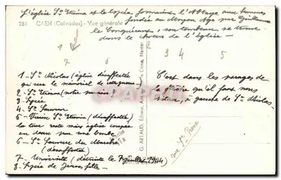 Caen (Calvados) — Ogólny widok — G. Artaud, Wydawca — Rewers