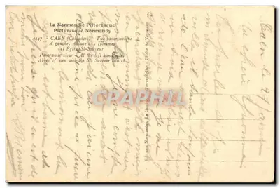 Caen — Widok panoramiczny — Wydawca A. Vésière, n° 4447 — Rewers