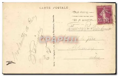 Caen — Vue panoramique sur N.-D. des Gloriettes et St-Étienne — Imprimerie de la République, n° 112 — Verso