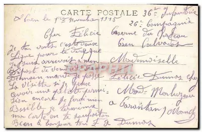 Stara pocztówka Caen La Poissonnerie l'ancien abreuvoir et la Fleche de St Pierre — Rewers