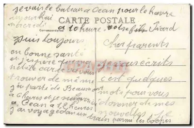Cartolina d'epoca Caen Aviation Place Alexandre III Aereo — Verso