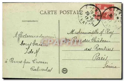 Caen — Cours Caffarelli i Montalivet — statek z Havre — Rewers