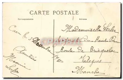 Cartolina d'epoca Caen Le Boulevard St Pierre Fontaine des Trois Graces et Ancien Hotel de Than — Verso