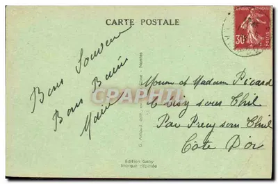 Stara pocztówka Caen — Boulevard Bertrand — Rewers