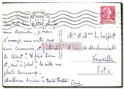 Promenades de Caen — vista del canal — Edición Gaby — Reverso