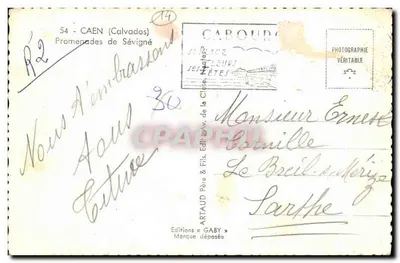 Promenades de Sévigné — Caen (Calvados) — Edizioni Gaby — Verso