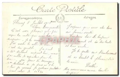 Stara pocztówka Caen Brzegi Orne Cours Caffarelli — Rewers