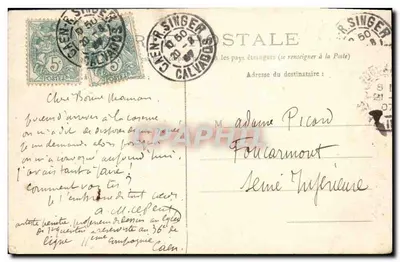 CAEN — L'Orne antes del dique — E. Huet — Reverso