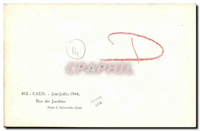 Caen — Rue des Jacobins — Foto R. Delassalle, Caen — Rewers