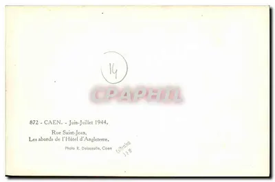 Caen — Rue Saint-Jean — arredores do Hotel d'Angleterre — Foto R. Delassalle, Caen — Verso