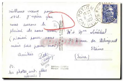 Caen. Rue Saint-Jean — przed i po wojnie — Wydawnictwo Gaby, nr 9 — Rewers