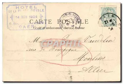 Caserne Hamcllin - Caen — Pomnik upamiętniający zginionych z grifonem — wydawca Mani d'Orny — Rewers