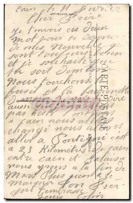 Caen — Caserne Hamelin et l'Orne — LL. Éditeur LL. N° 15 — Verso
