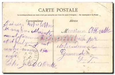 Kwatera Remonte w Caen i 128. pułk linii — Dziedziniec honorowy — Foto Royer, Caen — Rewers