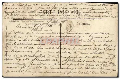 Caen — Vista sobre a Orne e a Caserne Hamelin — Edição das Novas Galerias — N. G. — N° 110 — Verso