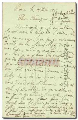 Caen - 43a Artillería. Una de las Casernas — Editor: Tarjeta Postal — Reverso