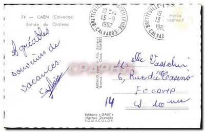Wejście do zamku — Bretteville-l'Orgueilleuse — Wydawnictwo Gaby — Rewers
