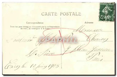 CAEN - Wieża kościoła Świętego Piotra Widziana z Zamku — Wydawca: P. R. nr 149 — Rewers