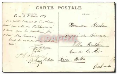 Caen — Vue panoramique du Château, prise du Clocher de St-Pierre — éditeur : H. Seriat, n° 55 — Verso