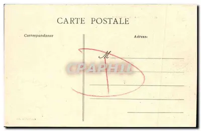 CAEN - Casa de Guardas do Castelo — entrada monumental com inscrição e dois homens diante da arco — Verso