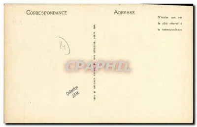 Normandes d'autrefois — traje tradicional — série 18, editor impr. J.F.M. Paris — Verso