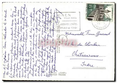 Caen — Abbaye aux Dames, Cathédrale Saint-Pierre, Pont Churchill, Château — Éditions Gaby — Verso