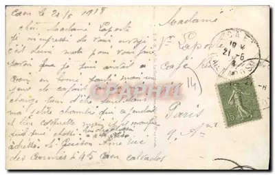 DOBRY PAMIĘTNIK z CAEN — widok katedry — wydawca nieznany, nr 1001 — Rewers