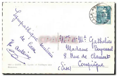 Caen — Liceum i Abbatia aux Hommes — Wydawnictwo GATIGNY — Rewers