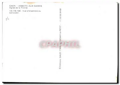 Caen — Abbaye aux Dames — Église de la Trinité — Vue d'ensemble du sud-ouest — Éditions GAUD — Rewers