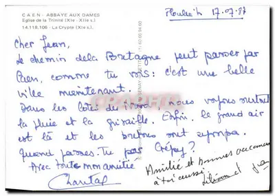 CAEN - ABBAYE AUX DAMES - Igreja da Trindade (século XII) - A Cripta (século XII) — Verso