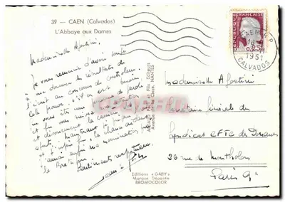 Abbaye aux Dames — Caen (Calvados) — Éditions Gaby, Nantes — Rewers