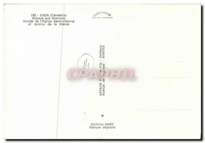 Abadia dos Homens — Abside da Igreja de São Etienne e Jardins da Prefeitura — Gabycolor Éditions Naturelles — Verso