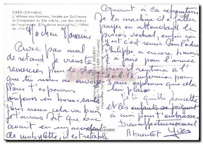 Caen — Abadia dos Homens e o Hotel de Ville — Emy — Verso