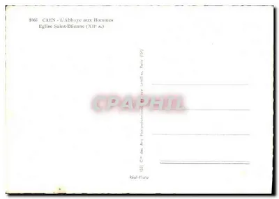 Caen - Abpia aux Hommes - Katedra św. Etienne (XII wiek) — Spółka Sztuki Fotomechanicznej, Paryż — Rewers
