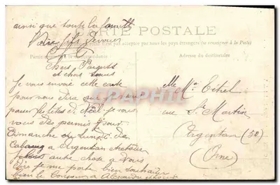 Stara pocztówka Caen Eglise Saint Michel de Vaucelles — Rewers