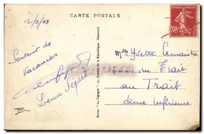 Stara pocztówka Caen Eglise de Vaucelles — Rewers