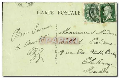 Caen - Widok na kościoł Vaucelles — wydawca M.A. Bon-Dor, nr 80 — Rewers