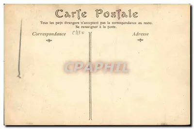 Widok na Caen — Wyspa miasta z kościołem — Karta pocztowa — Rewers