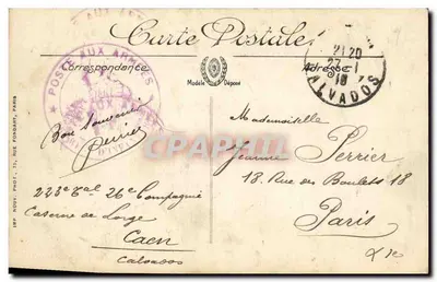 Caen — Katedra św. Piotra widziana z bulwaru — Wydawnictwo Naturalistów Guine — Rewers