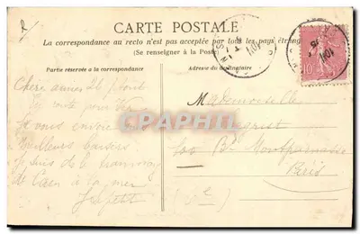 Stara pocztówka Caen Katedra św. Piotra Absydę Widok — Rewers
