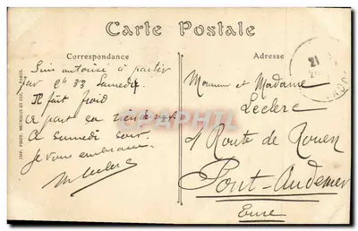 Caen — Katedra św. Piotra. Wielki portal — IMP. PHOT. NEURDEIN ET CIE. PARIS. N° 293 — Rewers
