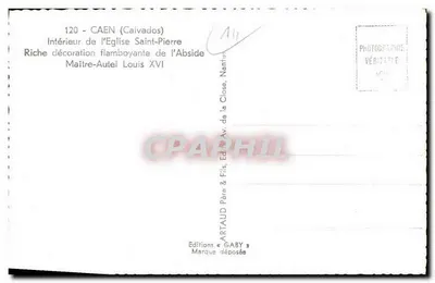 Binnenkant van de Kerk van Sint-Pieter — Apsis — Uitgever Gaby, n°120 — Achterkant