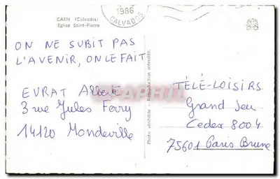 Église Saint-Pierre — Caen (Calvados) — Éditeur Télé-Loisirs — Verso