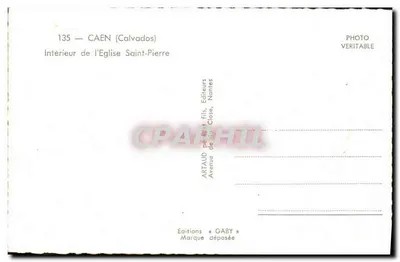 Wnętrze Kościoła Świętego Piotra — Caen (Calvados) — Éditions Gaby, Nantes — Rewers