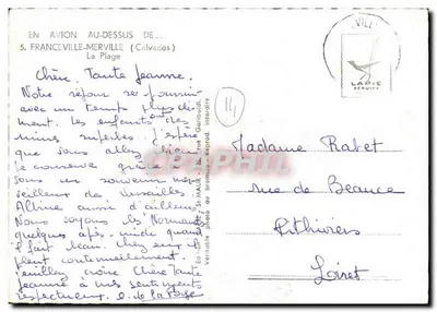 Franceville-Merville — A Praia — Edição Lapie — Verso
