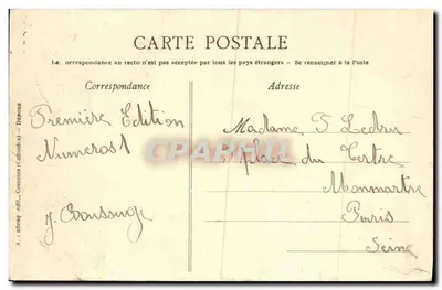 Formigny - Katedra Świętego Ludwika — katedra i ulica — A. uboq wyd., Caen (Calvados) — N° 1 — Rewers